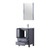 Lexora Volez 24" Dark Grey Single Vanity Cabinet, Integrated Top, White Integrated Square Sink and 22" Mirror w/ Faucet
