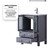 Lexora Volez 24" Dark Grey Single Vanity Cabinet, Integrated Top, White Integrated Square Sink and 22" Mirror w/ Faucet