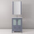 Lexora Volez 24" Dark Grey Single Vanity Cabinet, Integrated Top, White Integrated Square Sink and 22" Mirror w/ Faucet