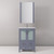 Lexora Volez 24" Dark Grey Single Vanity Cabinet, Integrated Top, White Integrated Square Sink and 22" Mirror w/ Faucet