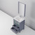 Lexora Volez 24" Dark Grey Single Vanity Cabinet, Integrated Top, White Integrated Square Sink and 22" Mirror w/ Faucet
