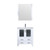 Lexora Volez 30" White Single Vanity Cabinet, Integrated Top, White Integrated Square Sink and 28" Mirror w/ Faucet