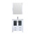 Lexora Volez 30" White Single Vanity Cabinet, Integrated Top, White Integrated Square Sink and 28" Mirror w/ Faucet