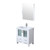 Lexora Volez 30" White Single Vanity Cabinet, Integrated Top, White Integrated Square Sink and 28" Mirror w/ Faucet