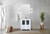 Lexora Volez 30" White Single Vanity Cabinet, Integrated Top, White Integrated Square Sink and 28" Mirror w/ Faucet