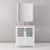 Lexora Volez 30" White Single Vanity Cabinet, Integrated Top, White Integrated Square Sink and 28" Mirror w/ Faucet