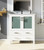Lexora Volez 30" White Single Vanity Cabinet, Integrated Top, White Integrated Square Sink and 28" Mirror w/ Faucet