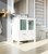 Lexora Volez 30" White Single Vanity Cabinet, Integrated Top, White Integrated Square Sink and 28" Mirror w/ Faucet
