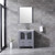 Lexora Volez 30" Dark Grey Single Vanity, Integrated Top, White Integrated Square Sink and 28" Mirror w/ Faucet