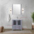 Lexora Volez 30" Dark Grey Single Vanity Cabinet, Integrated Top, White Integrated Square Sink and 28" Mirror w/ Faucet