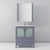 Lexora Volez 30" Dark Grey Single Vanity Cabinet, Integrated Top, White Integrated Square Sink and 28" Mirror w/ Faucet