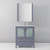 Lexora Volez 30" Dark Grey Single Vanity Cabinet, Integrated Top, White Integrated Square Sink and 28" Mirror w/ Faucet