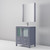 Lexora Volez 30" Dark Grey Single Vanity Cabinet, Integrated Top, White Integrated Square Sink and 28" Mirror w/ Faucet