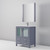 Lexora Volez 30" Dark Grey Single Vanity Cabinet, Integrated Top, White Integrated Square Sink and 28" Mirror w/ Faucet