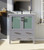 Lexora Volez 30" Dark Grey Single Vanity Cabinet, Integrated Top, White Integrated Square Sink and 28" Mirror w/ Faucet