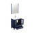 Lexora Volez 30" Navy Blue Single Vanity, Integrated Top, White Integrated Square Sink and 28" Mirror w/ Faucet