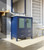 Lexora Volez 30" Navy Blue Single Vanity Cabinet, Integrated Top, White Integrated Square Sink and 28" Mirror w/ Faucet