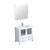 Lexora Volez 36" White Single Vanity, Integrated Top, White Integrated Square Sink and 34" Mirror w/ Faucet