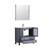Lexora Volez 36" Dark Grey Single Vanity, Integrated Top, White Integrated Square Sink and 34" Mirror w/ Faucet