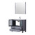 Lexora Volez 36" Dark Grey Single Vanity Cabinet, Integrated Top, White Integrated Square Sink and 34" Mirror w/ Faucet