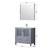 Lexora Volez 36" Dark Grey Single Vanity Cabinet, Integrated Top, White Integrated Square Sink and 34" Mirror w/ Faucet