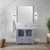 Lexora Volez 36" Dark Grey Single Vanity Cabinet, Integrated Top, White Integrated Square Sink and 34" Mirror w/ Faucet