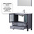 Lexora Volez 36" Dark Grey Single Vanity Cabinet, Integrated Top, White Integrated Square Sink and 34" Mirror w/ Faucet