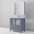 Lexora Volez 36" Dark Grey Single Vanity Cabinet, Integrated Top, White Integrated Square Sink and 34" Mirror w/ Faucet