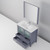 Lexora Volez 36" Dark Grey Single Vanity Cabinet, Integrated Top, White Integrated Square Sink and 34" Mirror w/ Faucet