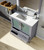 Lexora Volez 36" Dark Grey Single Vanity Cabinet, Integrated Top, White Integrated Square Sink and 34" Mirror w/ Faucet