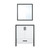 Lexora Ziva 30" White Single Vanity Cabinet, no Top and 28" Mirror