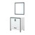 Lexora Ziva 30" White Single Vanity Cabinet, no Top and 28" Mirror