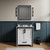Lexora Ziva 30" White Single Vanity Cabinet, no Top and 28" Mirror