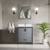 Lexora Ziva 30" Dark Grey Single Vanity Cabinet, Cultured Marble Top, White Square Sink and 28" Mirror w/ Faucet
