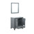 Lexora Ziva 30" Dark Grey Single Vanity, Cultured Marble Top, White Square Sink and 28" Mirror