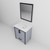 Lexora Ziva 30" Dark Grey Single Vanity Cabinet, Cultured Marble Top, White Square Sink and 28" Mirror