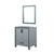 Lexora Ziva 30" Dark Grey Single Vanity, no Top and 28" Mirror