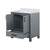 Lexora Ziva 30" Dark Grey Single Vanity Cabinet, Cultured Marble Top, White Square Sink and no Mirror