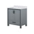 Lexora Ziva 30" Dark Grey Single Vanity Cabinet, Cultured Marble Top, White Square Sink and no Mirror
