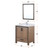 Lexora Ziva 30" Rustic Barnwood Single Vanity Cabinet, Cultured Marble Top, White Square Sink and 28" Mirror w/ Faucet