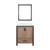 Lexora Ziva 30" Rustic Barnwood Single Vanity Cabinet, Cultured Marble Top, White Square Sink and 28" Mirror