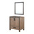 Lexora Ziva 30" Rustic Barnwood Single Vanity Cabinet, no Top and 28" Mirror