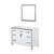 Lexora Ziva 48" White Single Vanity, Cultured Marble Top, White Square Sink and 34" Mirror