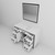 Lexora Ziva 48" White Single Vanity Cabinet, Cultured Marble Top, White Square Sink and 34" Mirror