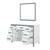 Lexora Ziva 48" White Single Vanity Cabinet, no Top and 34" Mirror