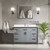 Lexora Ziva 48" Dark Grey Single Vanity Cabinet, Cultured Marble Top, White Square Sink and 34" Mirror w/ Faucet