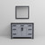 Lexora Ziva 48" Dark Grey Single Vanity Cabinet, Cultured Marble Top, White Square Sink and 34" Mirror