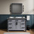Lexora Ziva 48" Dark Grey Single Vanity Cabinet, Cultured Marble Top, White Square Sink and 34" Mirror