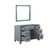 Lexora Ziva 48" Dark Grey Single Vanity, no Top and 34" Mirror