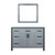 Lexora Ziva 48" Dark Grey Single Vanity Cabinet, no Top and 34" Mirror
